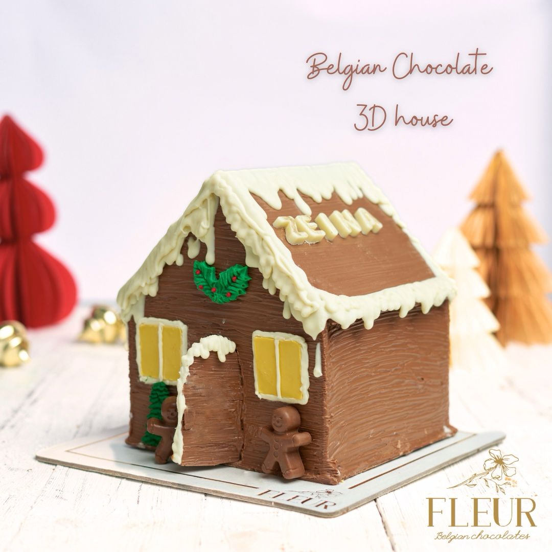 3D Belgian Chocolate House 550gm Fleur