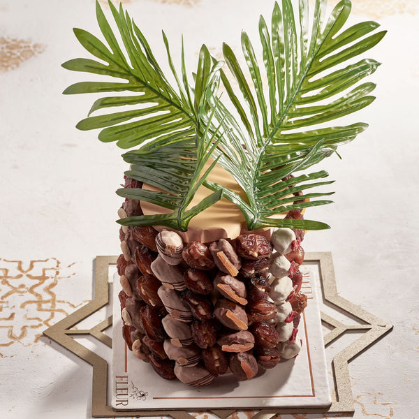 Palm Shaped Belgian Chocolate Medjool Dates Tower  “102 pieces “