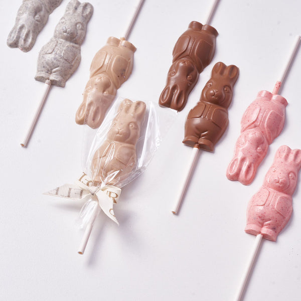 Belgian Chocolate Easter Bunny Lollipop with Flavors