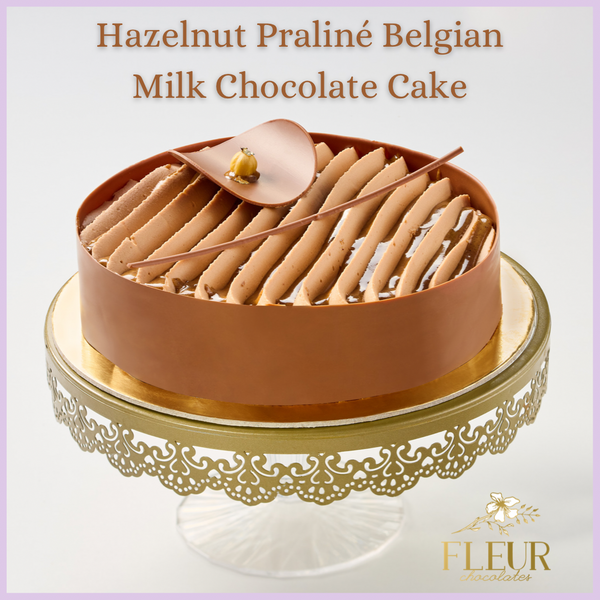 Belgian Milk Chocolate Hazelnut Praline Cake ( Customized Message Name )