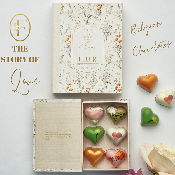 The Story Of Love Box 6 Pieces Belgian Chocolate Bonbons 6 Flavors