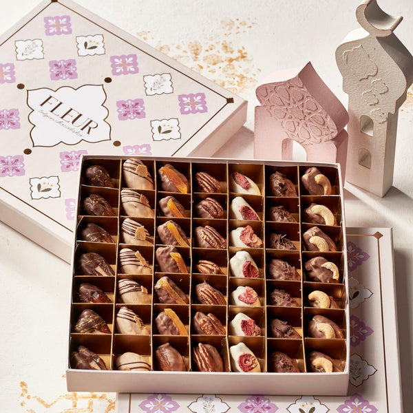 Belgian Chocolate Medjool Dates 49 Piece (7 Flavors)