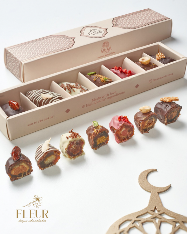 Belgian Chocolate Medjool Dates 7 Piece (7 Flavors)