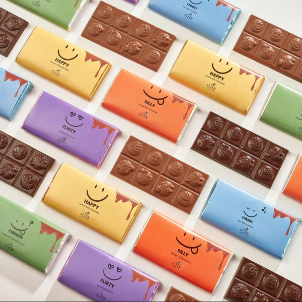 Emoji Bar with Belgian Chocolate with Diffrent Flavors