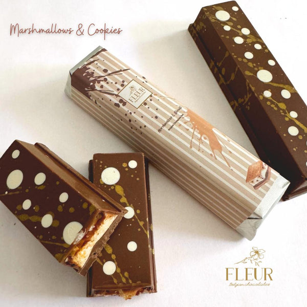 Belgian Chocolate 
Bar with
“Marshmallow & Cookies”