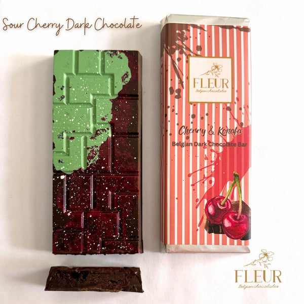 Belgian Chocolate Large Bar with “Dark Chocolate Sour Cherry & Cookies”