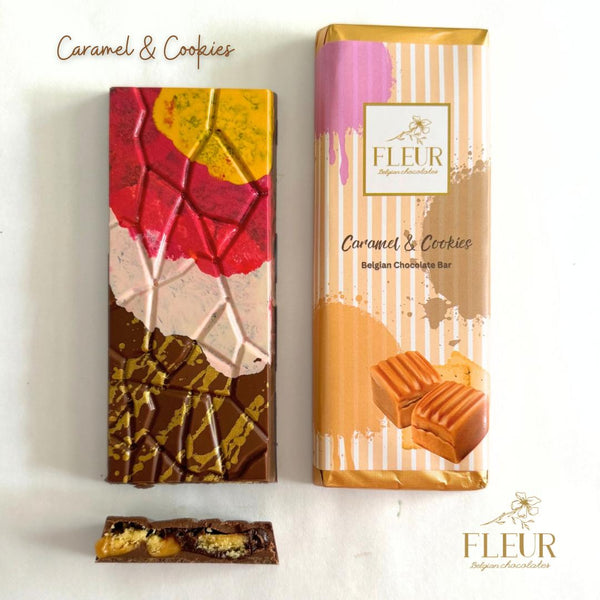 Belgian Chocolate Large Bar with “Caramel Cookies”