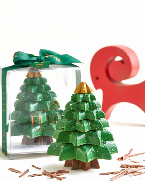 3D Colored Belgian Chocolate Christmas Tree with 4 flavors 150 gm