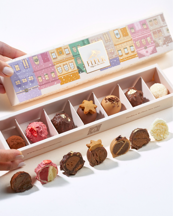 7 Pieces Belgian Chocolate truffles 7 flavors Christmas Edition