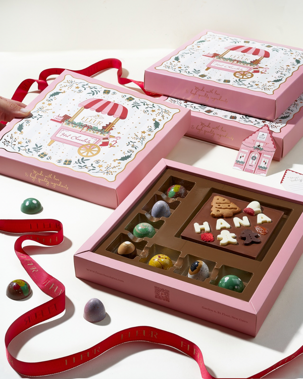 Belgian Chocolate 7 Pcs bonbons Box & 100gm Chocolate Bar  (7Flavors) "Custmized Name Or Logo"