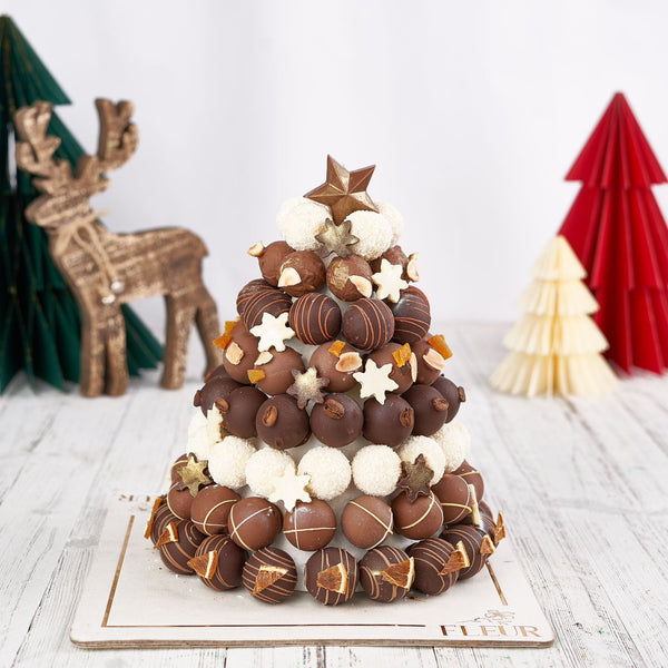 Belgian Chocolate Truffles Christmas Tree Tower (7 Flavors) 95 Pieces