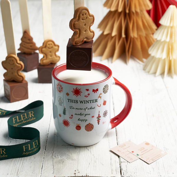 Belgian Hot Chocolate Spoon with Cookie (plain/coconut) Milk Chocolate