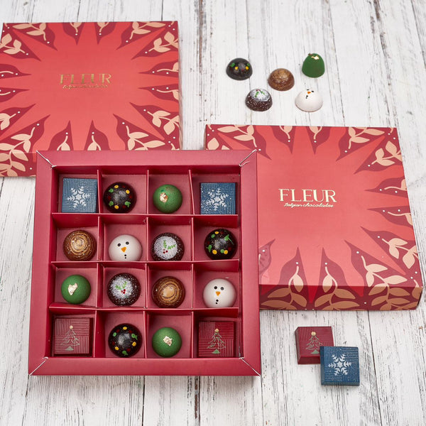 16 Pieces Box Belgian Chocolate Bonbons Christmas Edition