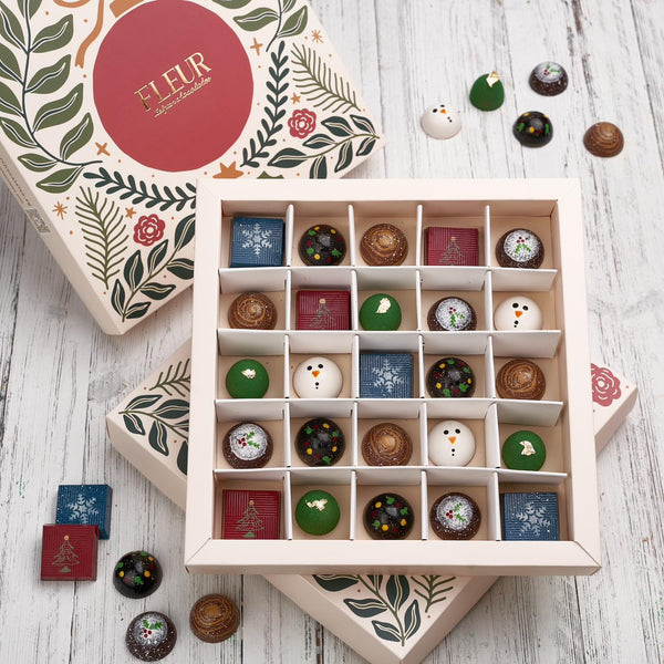 25 Pieces Box Belgian Chocolate Bonbons Christmas Edition